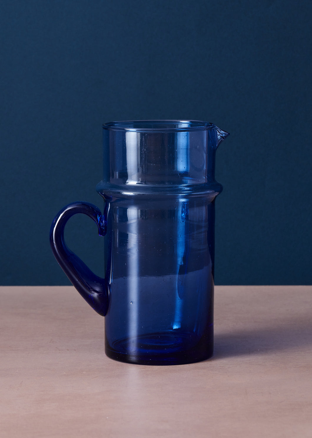 Moroccan Glass Jug Blue