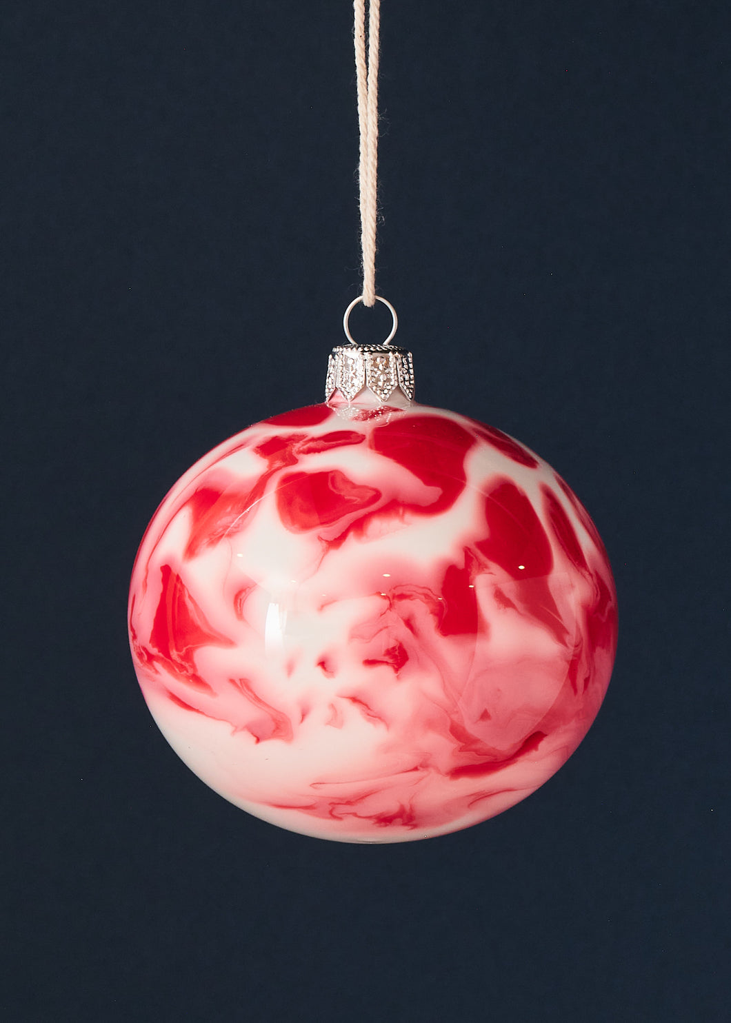 Red Marble Effect Bauble