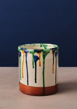 Load image into Gallery viewer, Kitchen Jar Yellow &amp; Green Drip Small
