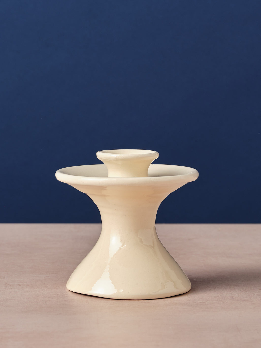 Small Terracotta Candle Holder White