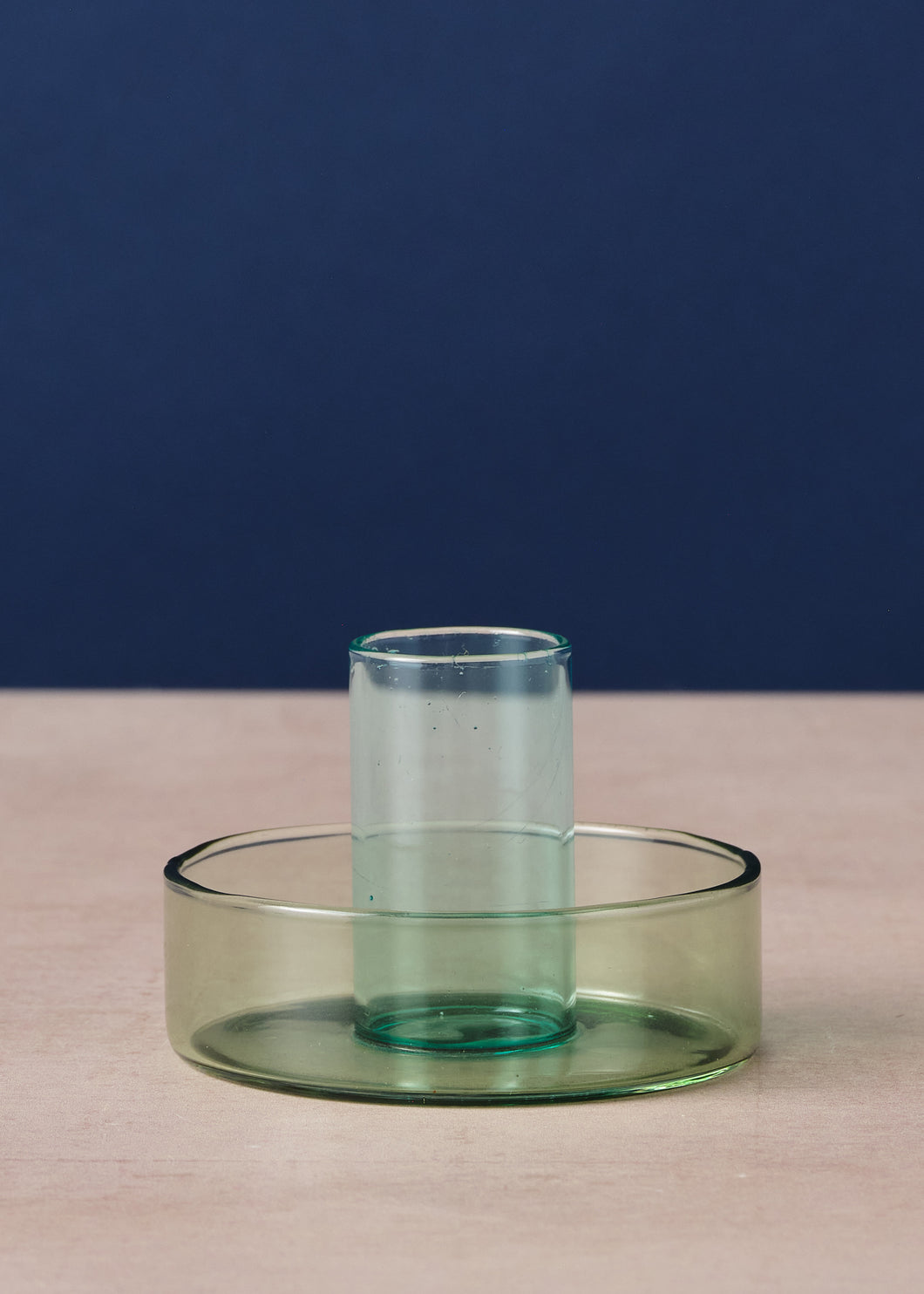 Green & Blue Glass Candle Holder