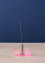 Load image into Gallery viewer, Glass Incense Holder Pink &amp; Green
